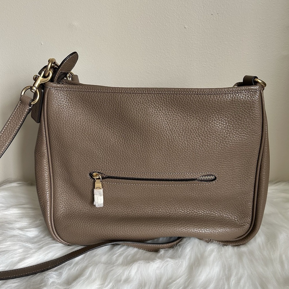 Coach Cary Dark Stone Pebbled Leather Shoulder Bag CC435 Excellent - Picture 6 of 12